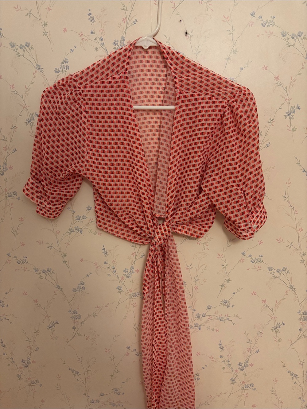 Pink Geometric Short-Sleeve Maxi Skirt and Crop Top - Picture 2 of 9